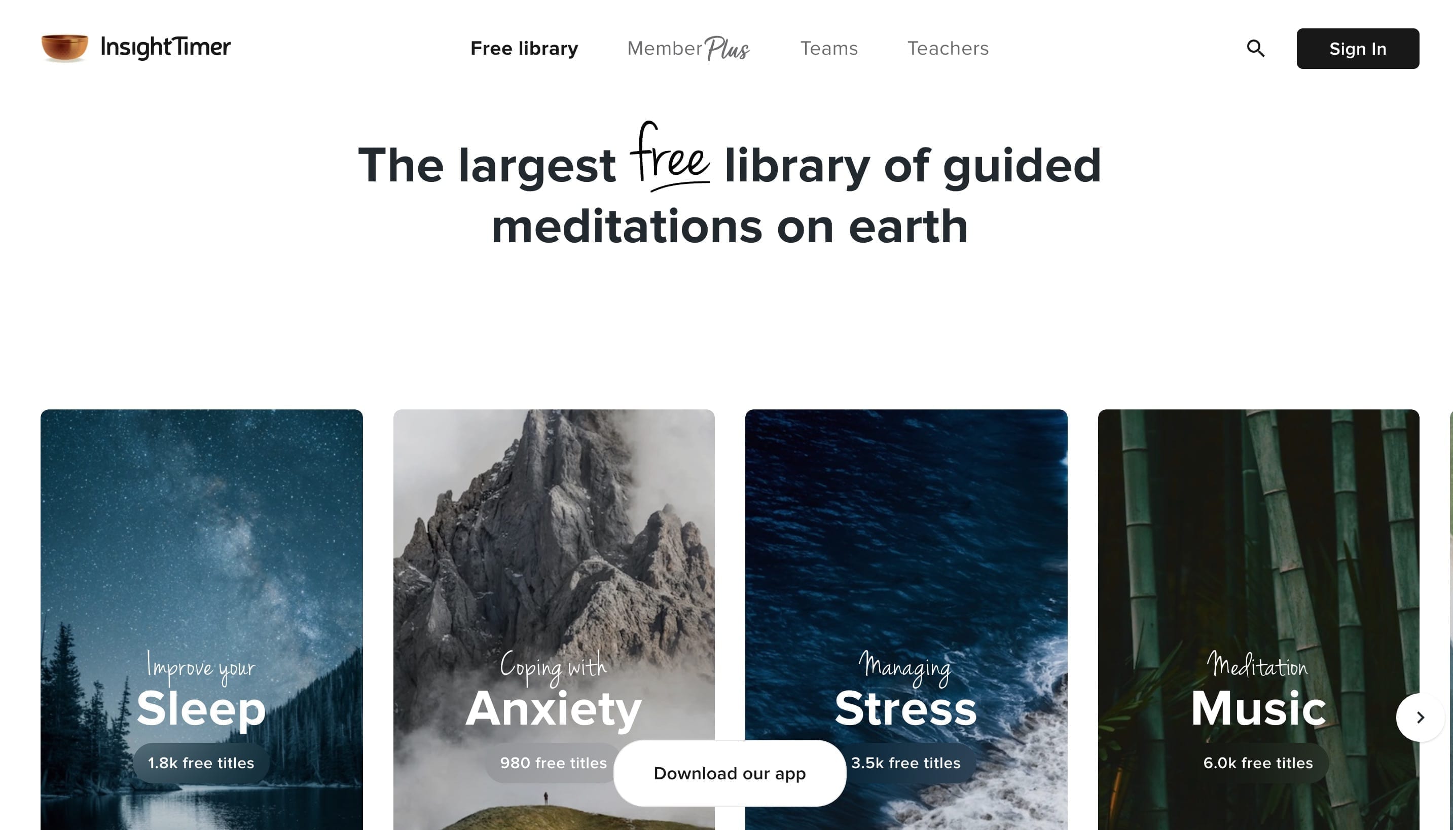 Insight Thinker - app per iniziare a meditare