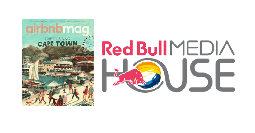 magazine cartaceo dedicato al mono dei viaggi lanciato da Airbnb e logo RedBull Media House lanciato nel 2016.